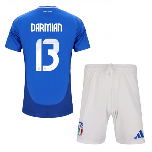 Italien Matteo Darmian #13 Hemmatröja Barn EM 2024 Kortärmad (+ Korta byxor)