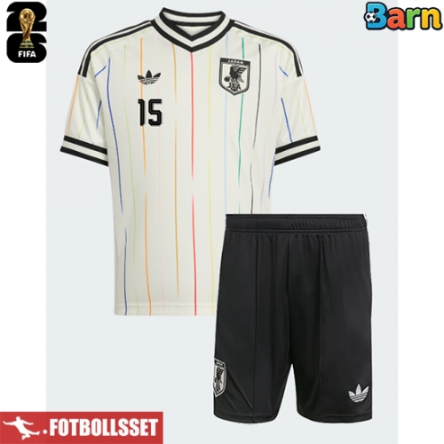 Japan Daichi Kamada #15 Bortatröja Barn VM 2026 Kortärmad (+ Korta byxor)