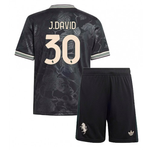 Juventus Jonathan David #30 Tredje Tröja Barn 2025-26 Kortärmad (+ Korta byxor)