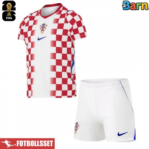 Kroatien Hemmatröja Barn VM 2026 Kortärmad (+ Korta byxor)