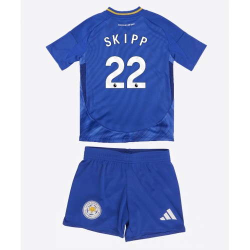 Leicester City Oliver Skipp #22 Hemmatröja Barn 2024-25 Kortärmad (+ Korta byxor)