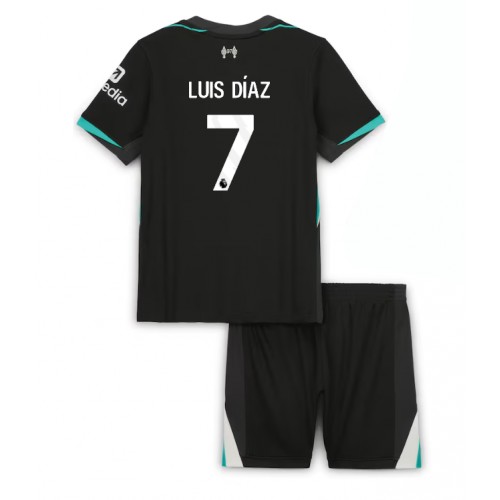 Liverpool Luis Diaz #7 Bortatröja Barn 2024-25 Kortärmad (+ Korta byxor)