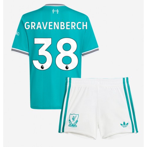 Liverpool Ryan Gravenberch #38 Tredje Tröja Barn 2025-26 Kortärmad (+ Korta byxor)
