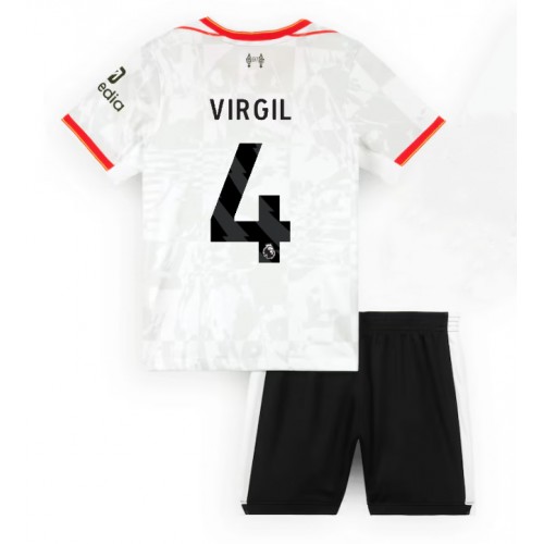 Liverpool Virgil van Dijk #4 Tredje Tröja Barn 2024-25 Kortärmad (+ Korta byxor)