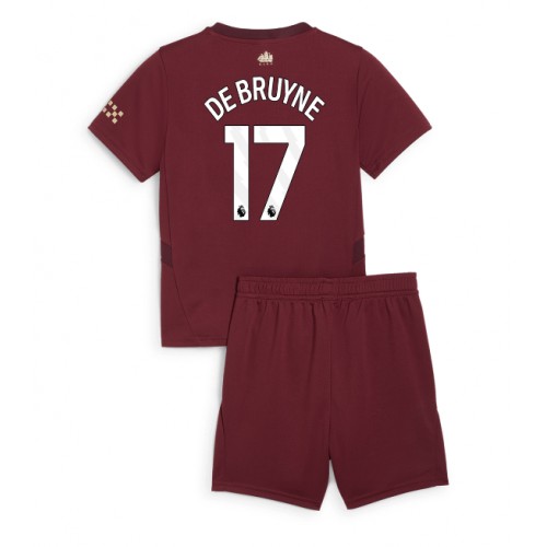 Manchester City Kevin De Bruyne #17 Tredje Tröja Barn 2024-25 Kortärmad (+ Korta byxor)