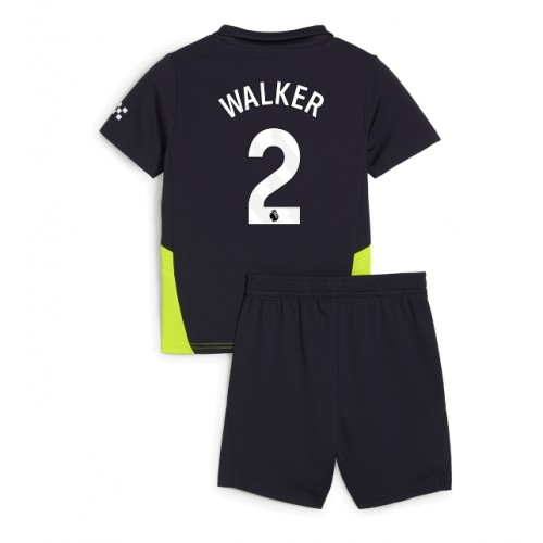 Manchester City Kyle Walker #2 Bortatröja Barn 2024-25 Kortärmad (+ Korta byxor)