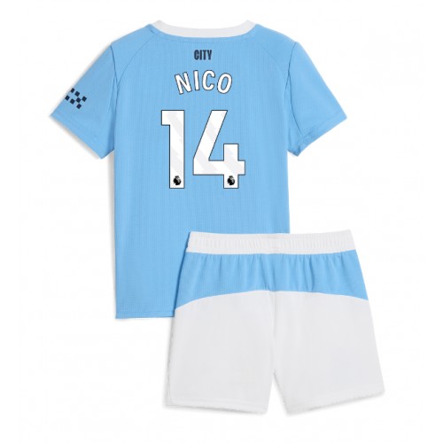Manchester City Nico Gonzalez #14 Hemmatröja Barn 2025-26 Kortärmad (+ Korta byxor)