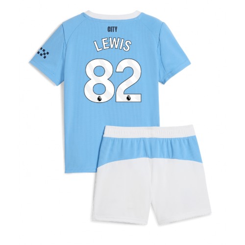 Manchester City Rico Lewis #82 Hemmatröja Barn 2025-26 Kortärmad (+ Korta byxor)