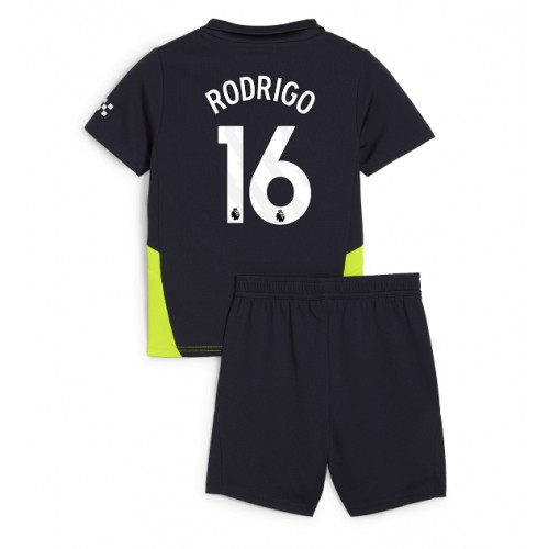 Manchester City Rodri Hernandez #16 Bortatröja Barn 2024-25 Kortärmad (+ Korta byxor)