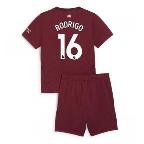 Manchester City Rodri Hernandez #16 Tredje Tröja Barn 2024-25 Kortärmad (+ Korta byxor)