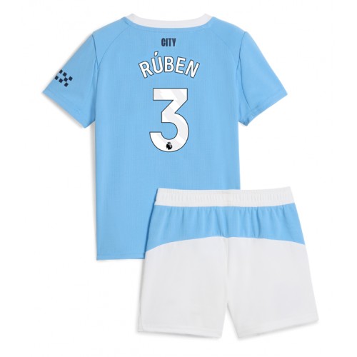 Manchester City Ruben Dias #3 Hemmatröja Barn 2025-26 Kortärmad (+ Korta byxor)