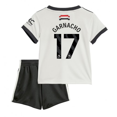 Manchester United Alejandro Garnacho #17 Tredje Tröja Barn 2024-25 Kortärmad (+ Korta byxor)