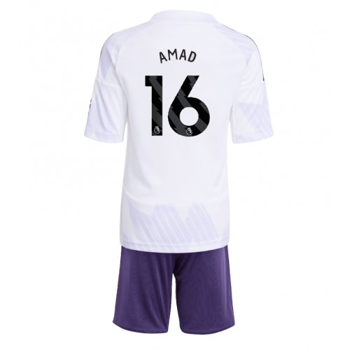 Manchester United Amad Diallo #16 Bortatröja Barn 2025-26 Kortärmad (+ Korta byxor)