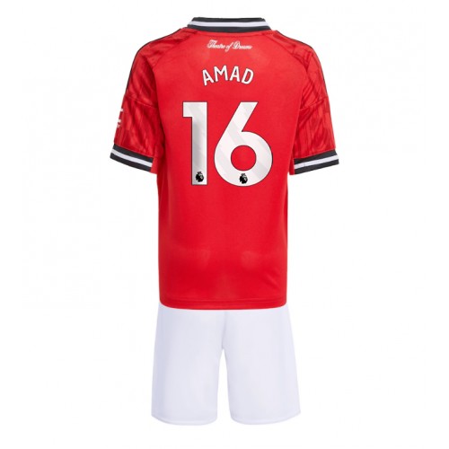 Manchester United Amad Diallo #16 Hemmatröja Barn 2025-26 Kortärmad (+ Korta byxor)