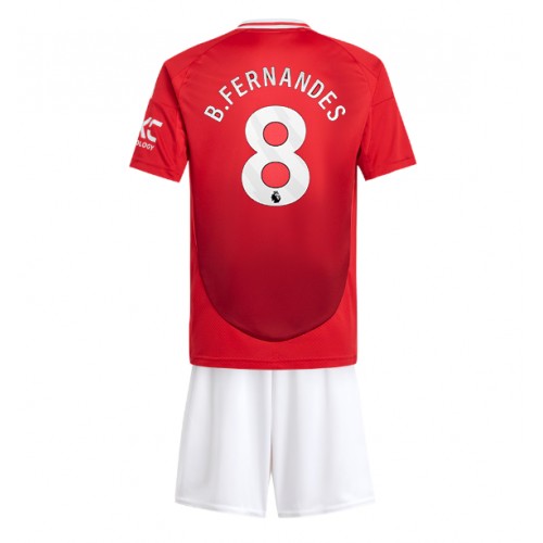 Manchester United Bruno Fernandes #8 Hemmatröja Barn 2024-25 Kortärmad (+ Korta byxor)