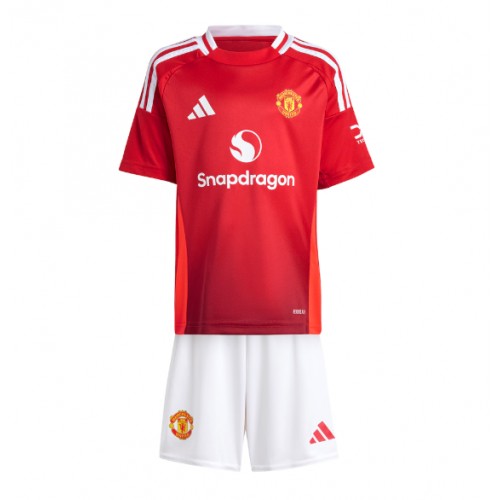 Manchester United Hemmatröja Barn 2024-25 Kortärmad (+ Korta byxor)
