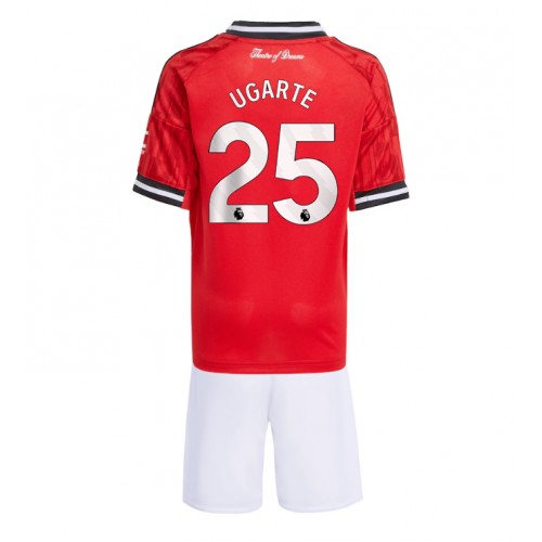 Manchester United Manuel Ugarte #25 Hemmatröja Barn 2025-26 Kortärmad (+ Korta byxor)