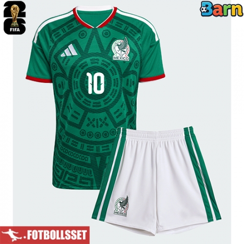 Mexiko Alexis Vega #10 Hemmatröja Barn VM 2026 Kortärmad (+ Korta byxor)