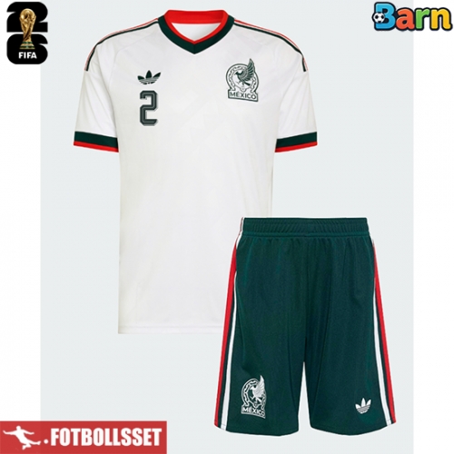 Mexiko Jorge Sanchez #2 Bortatröja Barn VM 2026 Kortärmad (+ Korta byxor)