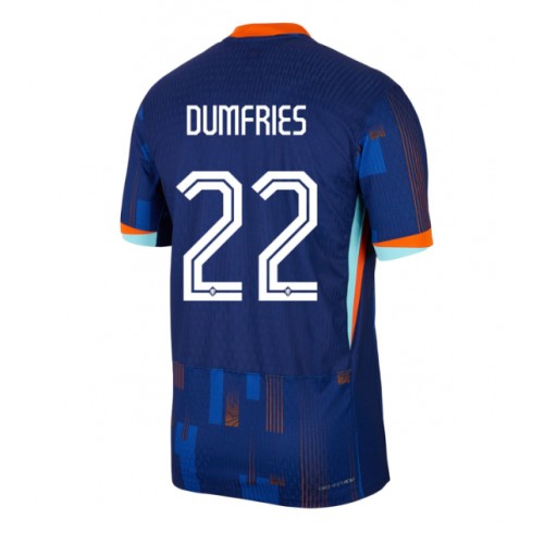 Nederländerna Denzel Dumfries #22 Bortatröja EM 2024 Kortärmad Nederländerna Denzel Dumfries #22 Bortatröja EM 2024 Kortärmad