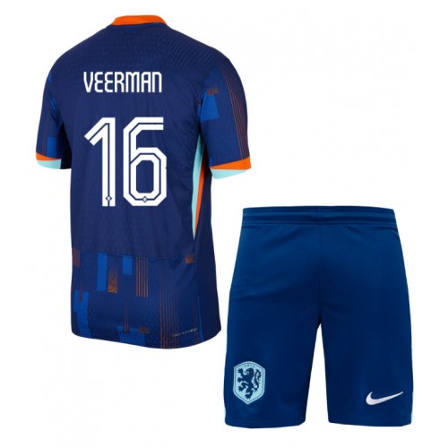 Nederländerna Joey Veerman #16 Bortatröja Barn EM 2024 Kortärmad (+ Korta byxor)