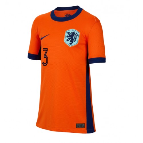 Nederländerna Matthijs de Ligt #3 Hemmatröja Dam EM 2024 Kortärmad Nederländerna Matthijs de Ligt #3 Hemmatröja Dam EM 2024 Kortärmad