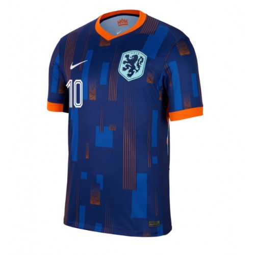 Nederländerna Memphis Depay #10 Bortatröja EM 2024 Kortärmad Nederländerna Memphis Depay #10 Bortatröja EM 2024 Kortärmad