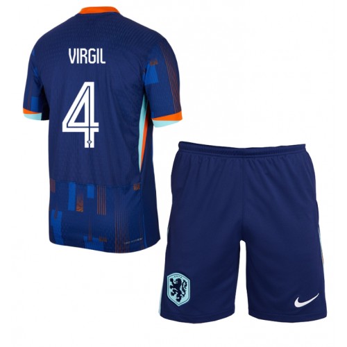 Nederländerna Virgil van Dijk #4 Bortatröja Barn EM 2024 Kortärmad (+ Korta byxor) Nederländerna Virgil van Dijk #4 Bortatröja Barn EM 2024 Kortärmad (+ Korta byxor)
