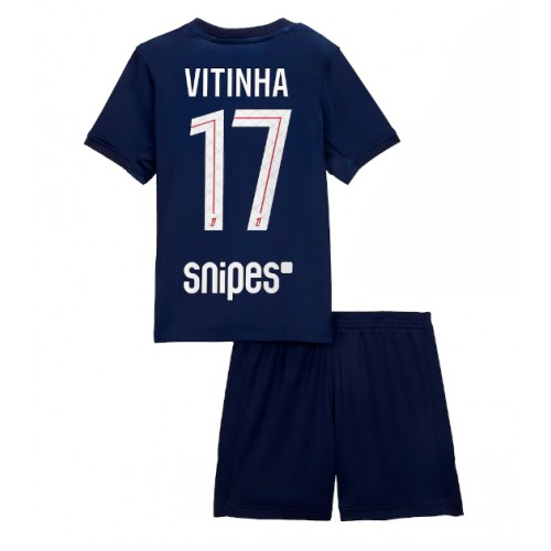 Paris Saint-Germain Vitinha #17 Hemmatröja Barn 2025-26 Kortärmad (+ Korta byxor)