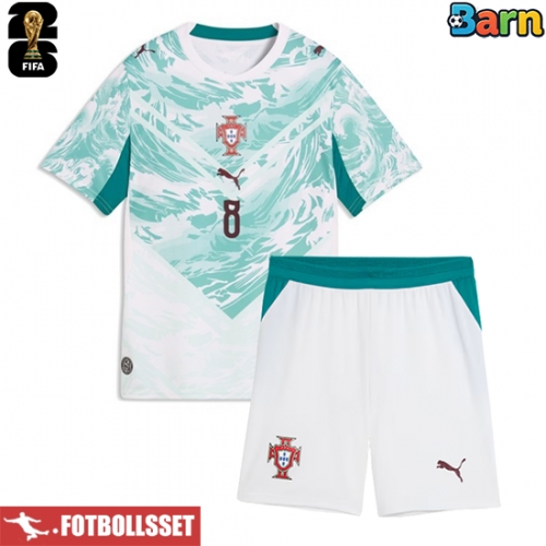 Portugal Bruno Fernandes #8 Bortatröja Barn VM 2026 Kortärmad (+ Korta byxor)