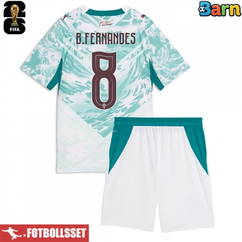 Portugal Bruno Fernandes #8 Bortatröja Barn VM 2026 Kortärmad (+ Korta byxor)