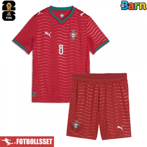 Portugal Bruno Fernandes #8 Hemmatröja Barn VM 2026 Kortärmad (+ Korta byxor)