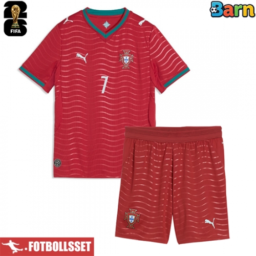 Portugal Cristiano Ronaldo #7 Hemmatröja Barn VM 2026 Kortärmad (+ Korta byxor)