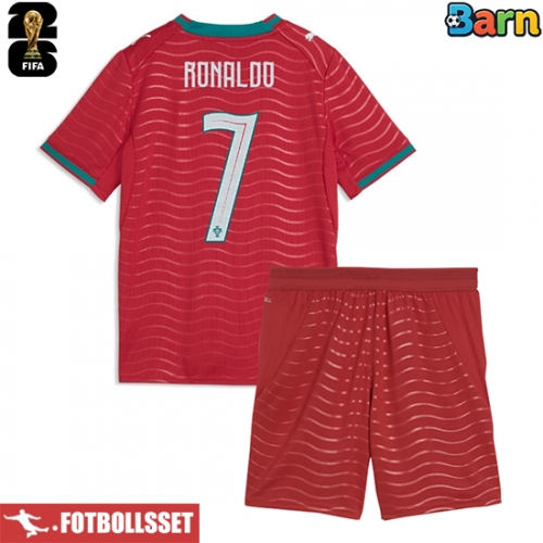 Portugal Cristiano Ronaldo #7 Hemmatröja Barn VM 2026 Kortärmad (+ Korta byxor)
