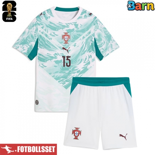 Portugal Joao Neves #15 Bortatröja Barn VM 2026 Kortärmad (+ Korta byxor)