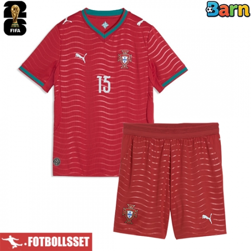 Portugal Joao Neves #15 Hemmatröja Barn VM 2026 Kortärmad (+ Korta byxor)