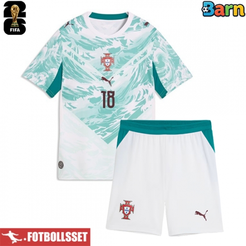 Portugal Pedro Neto #18 Bortatröja Barn VM 2026 Kortärmad (+ Korta byxor)