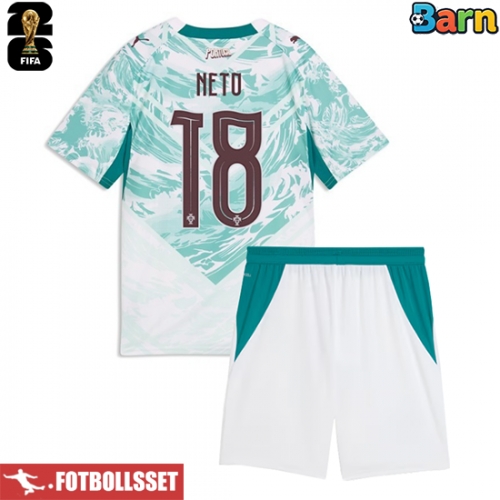 Portugal Pedro Neto #18 Bortatröja Barn VM 2026 Kortärmad (+ Korta byxor)