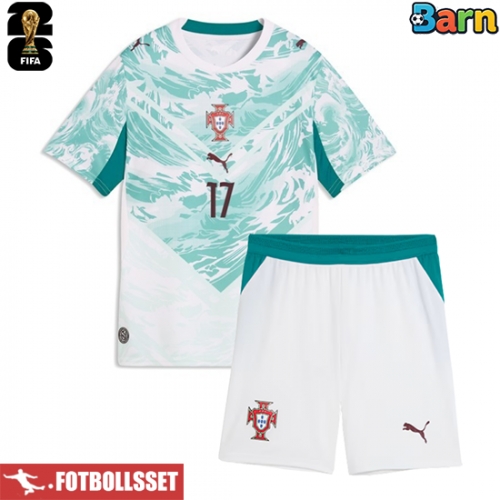 Portugal Rafael Leao #17 Bortatröja Barn VM 2026 Kortärmad (+ Korta byxor)