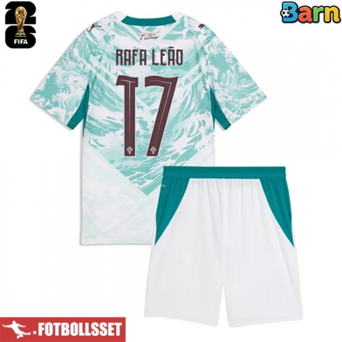 Portugal Rafael Leao #17 Bortatröja Barn VM 2026 Kortärmad (+ Korta byxor)