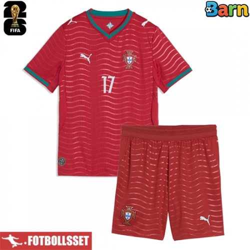 Portugal Rafael Leao #17 Hemmatröja Barn VM 2026 Kortärmad (+ Korta byxor)