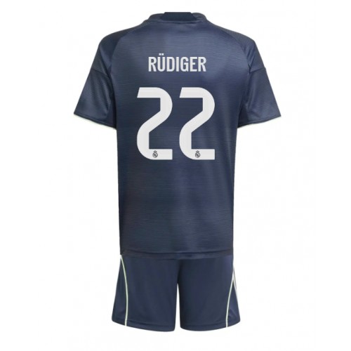 Real Madrid Antonio Rudiger #22 Bortatröja Barn 2025-26 Kortärmad (+ Korta byxor)