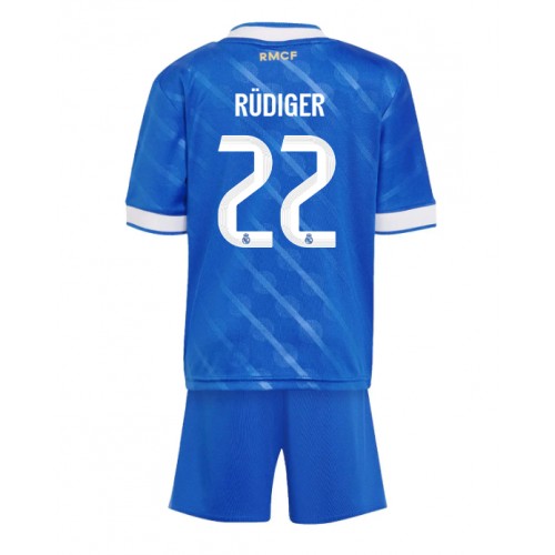 Real Madrid Antonio Rudiger #22 Tredje Tröja Barn 2025-26 Kortärmad (+ Korta byxor)