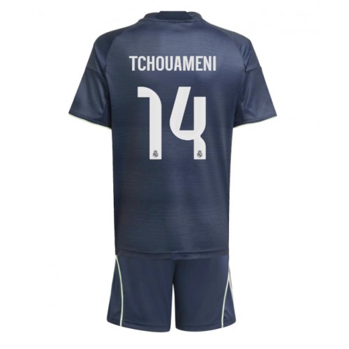 Real Madrid Aurelien Tchouameni #14 Bortatröja Barn 2025-26 Kortärmad (+ Korta byxor)