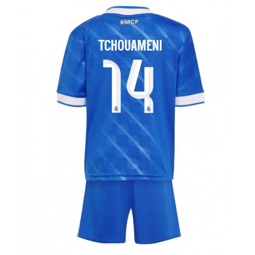 Real Madrid Aurelien Tchouameni #14 Tredje Tröja Barn 2025-26 Kortärmad (+ Korta byxor)