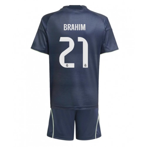 Real Madrid Brahim Diaz #21 Bortatröja Barn 2025-26 Kortärmad (+ Korta byxor)