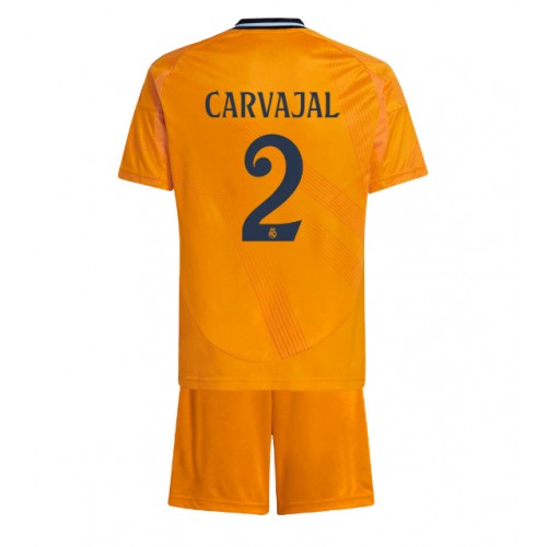 Real Madrid Daniel Carvajal #2 Bortatröja Barn 2024-25 Kortärmad (+ Korta byxor)