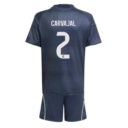 Real Madrid Daniel Carvajal #2 Bortatröja Barn 2025-26 Kortärmad (+ Korta byxor)