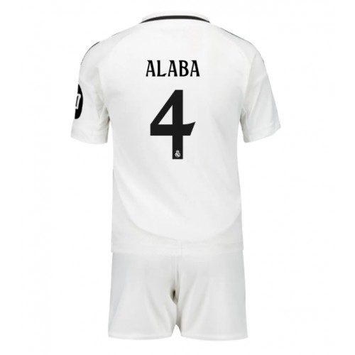 Real Madrid David Alaba #4 Hemmatröja Barn 2024-25 Kortärmad (+ Korta byxor)
