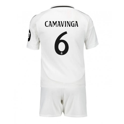Real Madrid Eduardo Camavinga #6 Hemmatröja Barn 2024-25 Kortärmad (+ Korta byxor) Real Madrid Eduardo Camavinga #6 Hemmatröja Barn 2024-25 Kortärmad (+ Korta byxor)